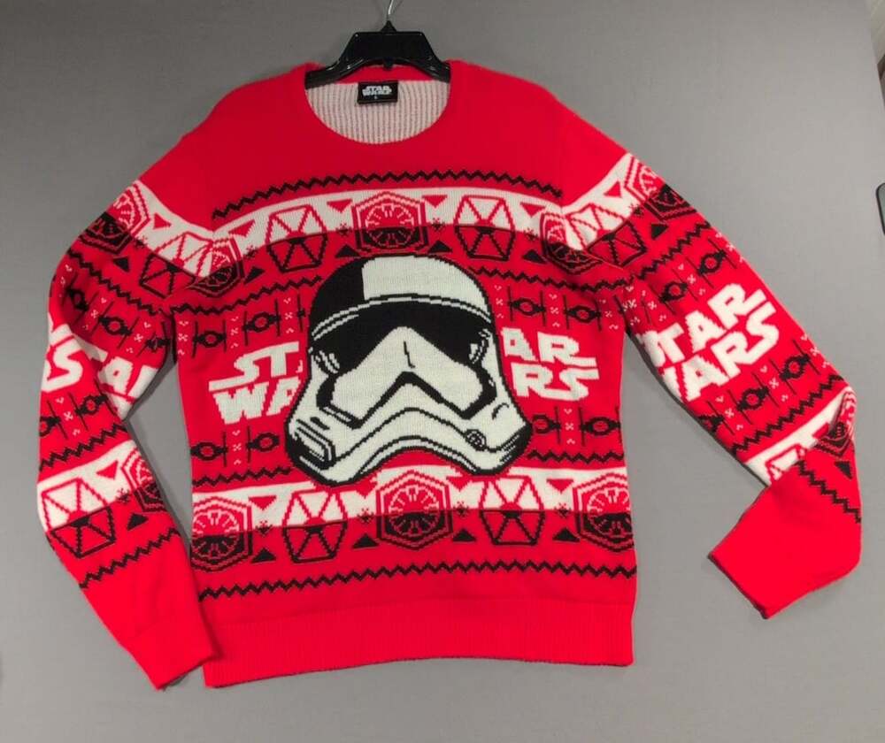 Star Wars Stormtrooper Christmas Sweater Size Large Red Ugly Holiday